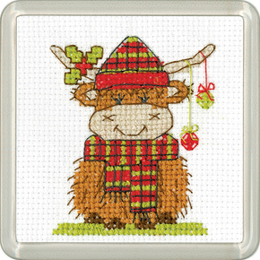 Miniatuur borduurpakket Highland Tartan Coaster HC-1840A