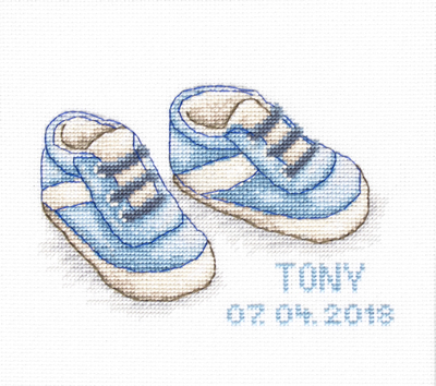 Kit de broderie Baby Shoes Blue