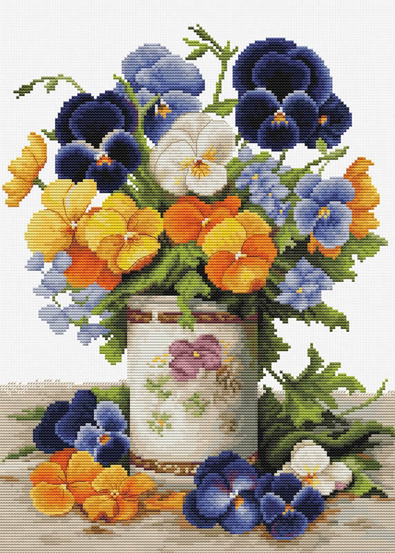 Kit de broderie Pansies Bouquet B7035