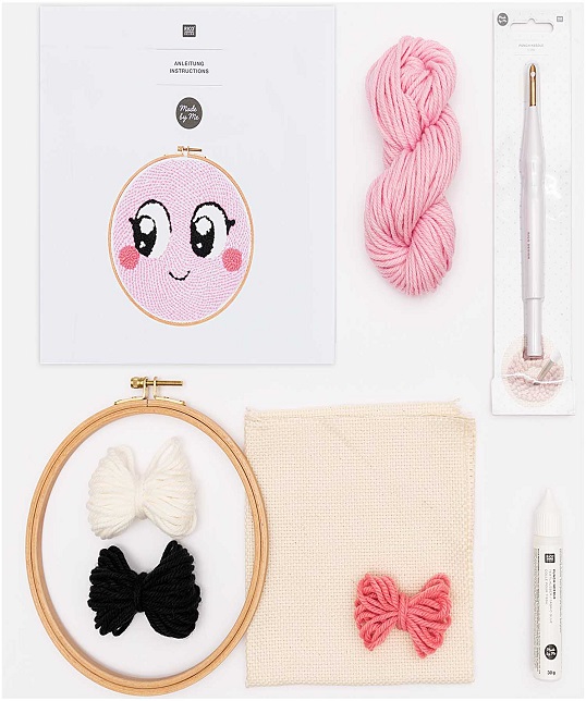 Punch Needle Kit Pink Face Rico Design 67488.54.00