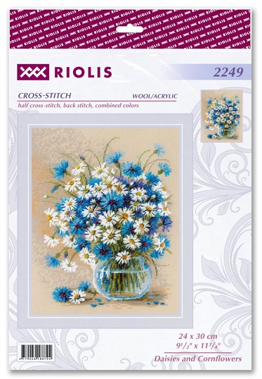 Borduurpakket Riolis Daisies and Cornflowers RI-2249