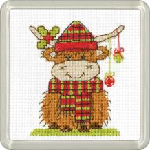 Miniatuur borduurpakket Highland Tartan Coaster HC-1840A