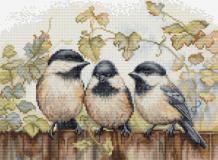 borduurpakkket Luca-S Chickadees on The Fence LS-BU5066