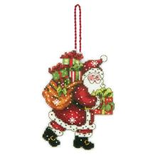 Miniatuur borduurpakket Ornament Santa With Bag 70-08912