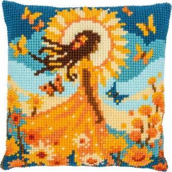 Kruissteekkussen Vervaco Meisje met de Zon PN-0212141