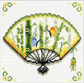 Voorbedrukt borduurpakket Needleart World Bamboo Fan NW-NC140-028