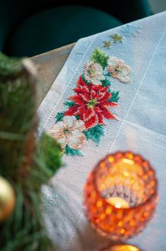 Tafelkleedje Kerstbloemen